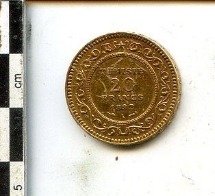 TUNISIE. Ali Bey. 20 Francs. KM #227.