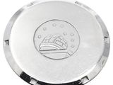 an image of a close up of a metal object with a ship on it