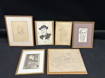quatre photos encadrées représentant un homme et une femme portant des chapeaux