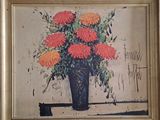 a picture of a painting of flowers in a vase