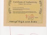 signed certificate of authenticity of an art piece by many people