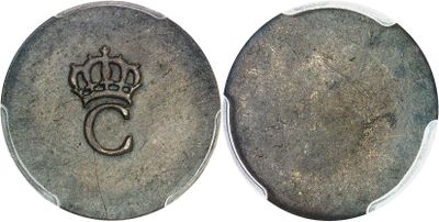 an old coin with a crown on the front and a crown on the back