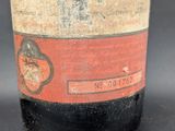 a close up of a bottle of wine on a table