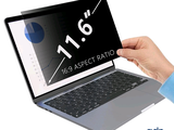 someone holding up a laptop with a screen showing a pie chart