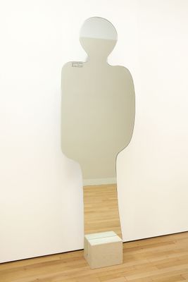 un miroir accroché au mur d'une pièce au sol en parquet