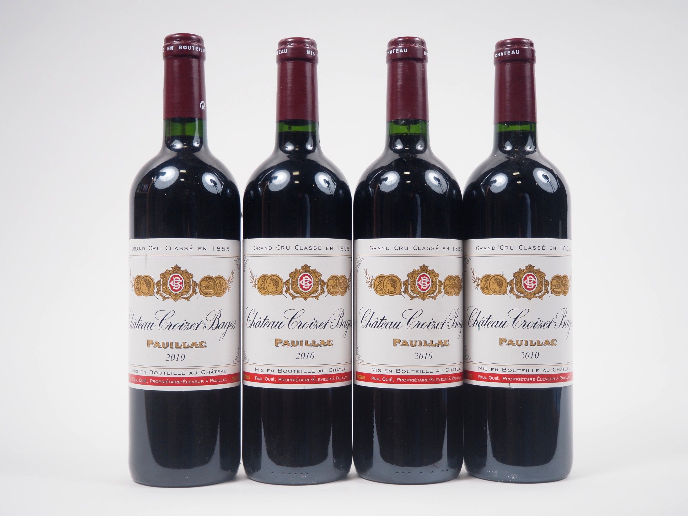 4 BOUTEILLES CHÂTEAU CROIZET BAGES GCC PAUILLAC - 2010