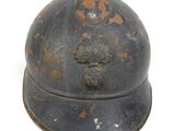 a helmet with a face on it on a white surface