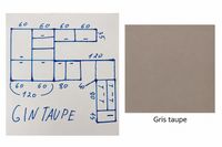 Cuisine OSKAB en angle, finition gris taupe, composée de 2 c…