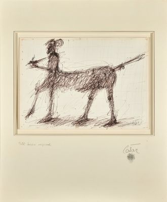 an image of a drawing of a dog with a stick in it ' s mouth