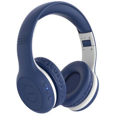 une paire d'écouteurs bleus sur fond blanc