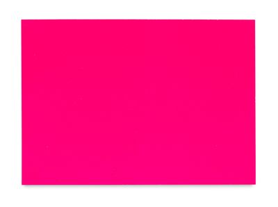 a bright pink post it note on a white background