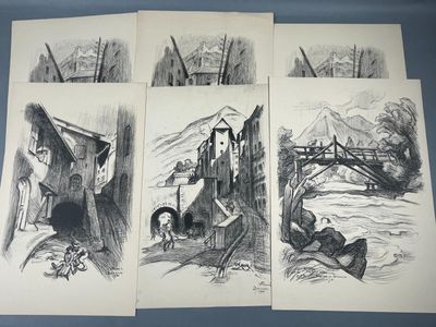 Victor PROUVE (1858-1943), Lorraine. Réunion de six lithogra…