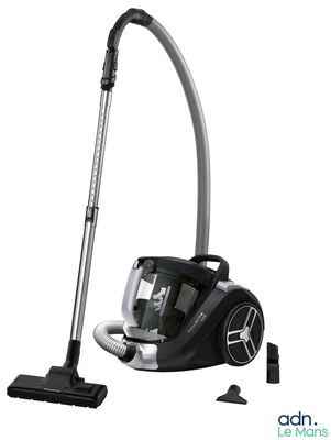 un gros plan d'un aspirateur muni d'un tuyau et d'une brosse