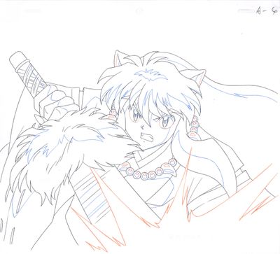 drawing of a man with a sword and a cat on his shoulder