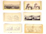 plusieurs vieilles photos d'une ville avec un pont en arrière-plan