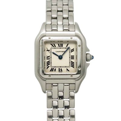 an image of a lady ' s cartier watch with roman numerals