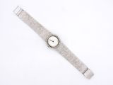 an image of a wrist watch on a white surface with a white background