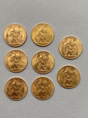un lot de six souverains d'or