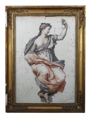 une image représentant un tableau où l'on voit une femme tenant un verre à la main