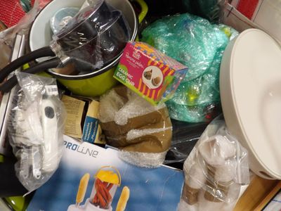 a pile of food that is sitting on a counter