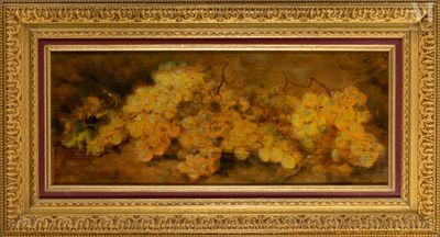 painting of a bunch of yellow flowers in a gold frame