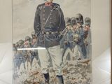 painting of a man in uniform standing in front of a group of soldiers