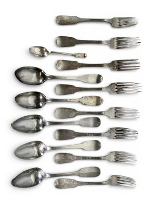 Lot de couverts en argent (Poinçon Vieillard, poinçons Miner… - Photo 1