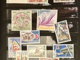 a picture of a collection of stamps on a table