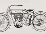 un dessin représentant une moto exposée