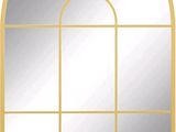 une image représentant un miroir doré en forme d'arche sur fond blanc