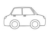 la silhouette d'une voiture est représentée sur un fond blanc