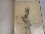 a drawing of a man holding a baseball bat in a book