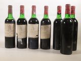 six bouteilles de vin sont alignées sur une table