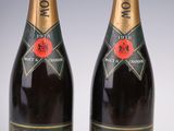 two bottles of moet and chandon champagne