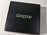 an image of a black box with a green logo on it