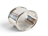 an image of a close up of a silver ring on a white background