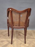 Fauteuil de bureau en bois mouluré, le dossier et l'assise c… (photo 5)