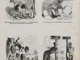 an old book with illustrations of people and animals in different ways