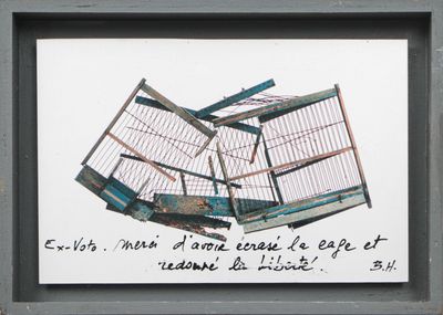 a picture of a picture of a birdcage with a quote written on it