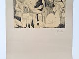 un dessin en noir et blanc d'une femme assise sur une chaise