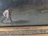 a picture of a painting of a man playing a game