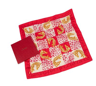 une image représentant une écharpe rouge et blanche avec une poche rouge