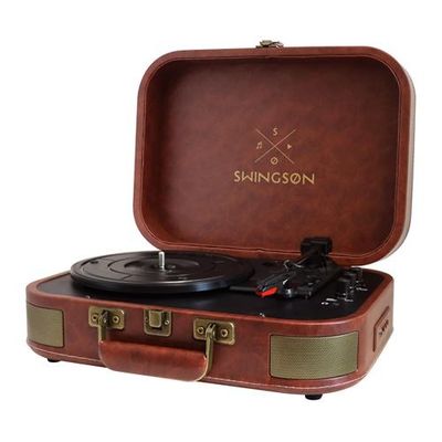 une image représentant une valise contenant un tourne-disque