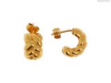 une image d'une paire de boucles d'oreilles en or sur fond blanc