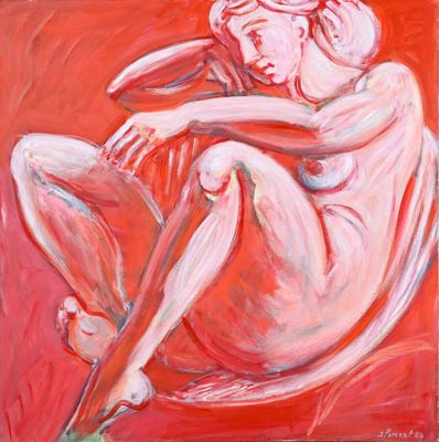 * Jacques PONCET (1921-2012) En lot : - Nu assis sur fond ro…