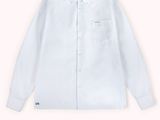 white shirt with long sleeves and buttons on the chest