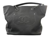 sac cabas Chanel en cuir noir