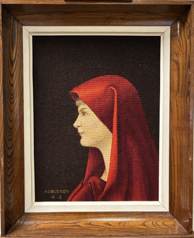 Tapisserie d’Aubusson « Fabiola ». Par Albert COUTURIER. Encadrée