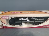 a box with a train on it sitting on a table