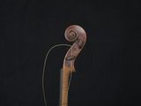 a violin made out of wood with a long neck and a long tail